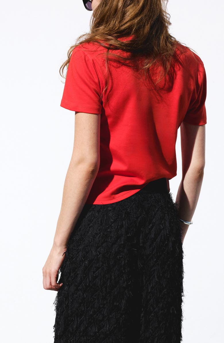 MANGO Fitted Cotton T-Shirt, Alternate, color, Red