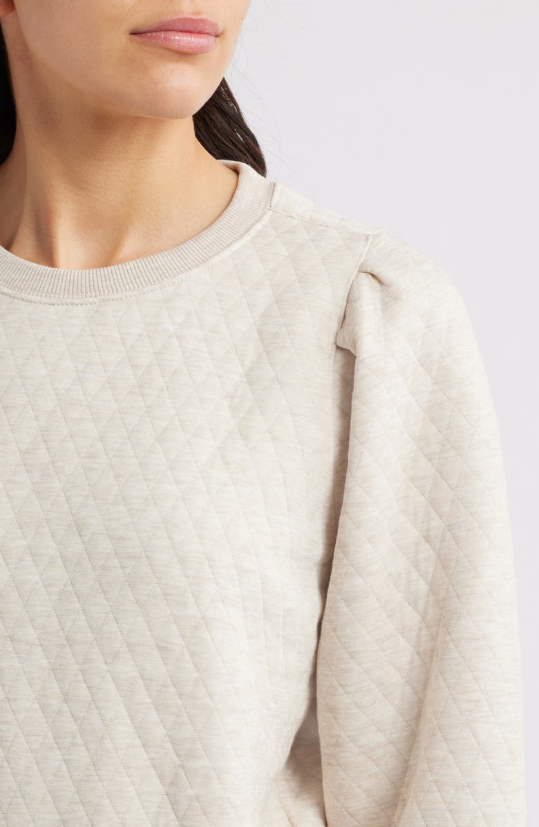Marine Layer Corbet Quilted Sweatshirt, Alternate, color, Oat Heather