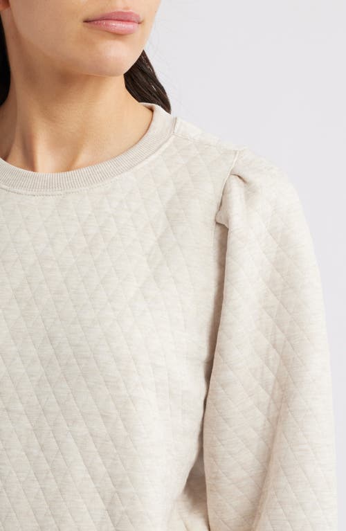 Marine Layer Corbet Quilted Sweatshirt In Oat Heather