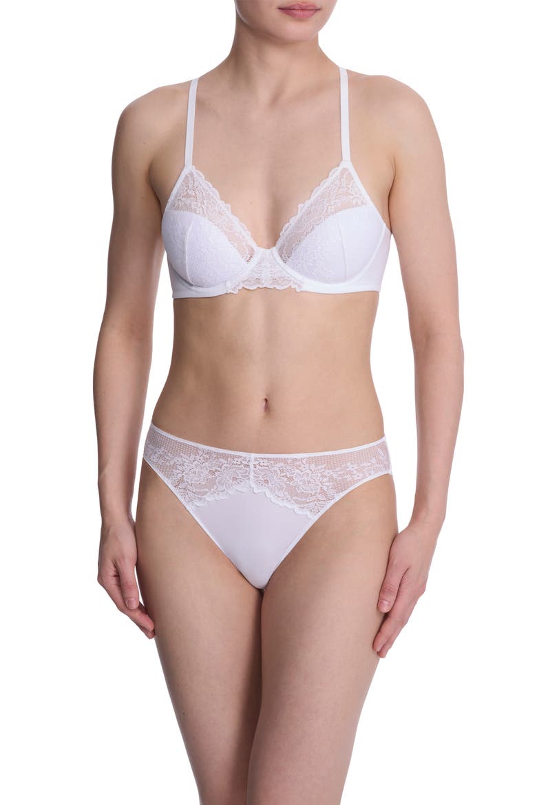 Heavenly Underwire Convertible Plunge Bra, Alternate, color, WHITE