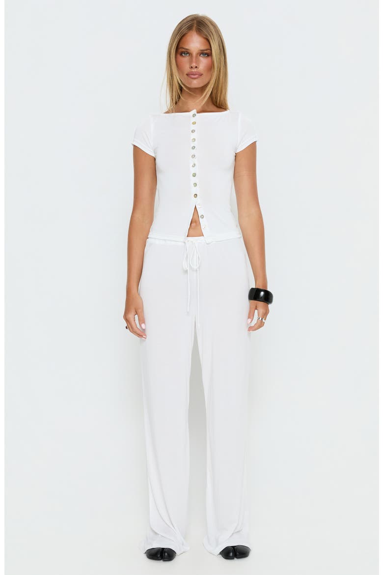 Gavrielle Pull-On Straight Leg Jersey Pants, Alternate, color, WHITE