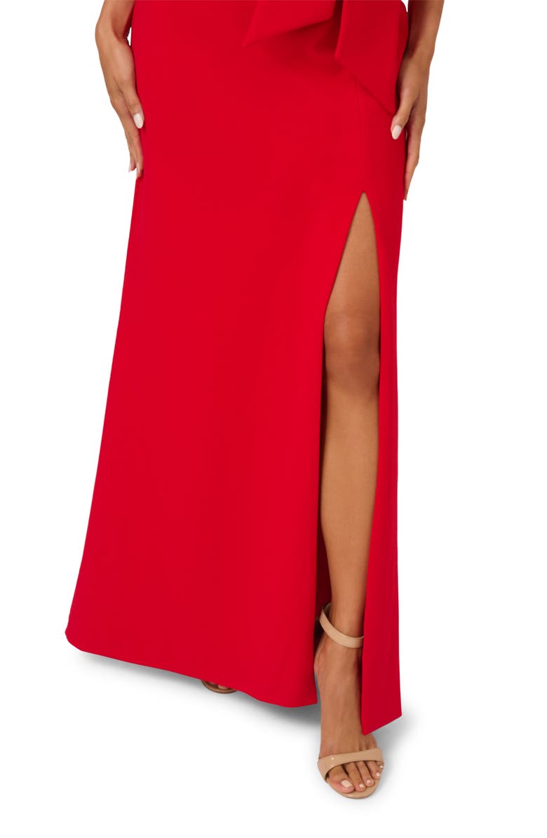 Adrianna Papell Bow Front Sleeveless Crepe Mermaid Gown, Alternate, color, 