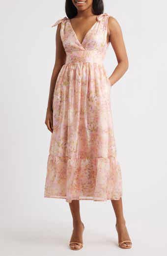 Lulus Stella Floral Organza Midi Dress