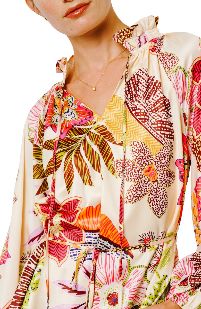 CIEBON Drea Floral Long Sleeve Minidress, Alternate, color, 