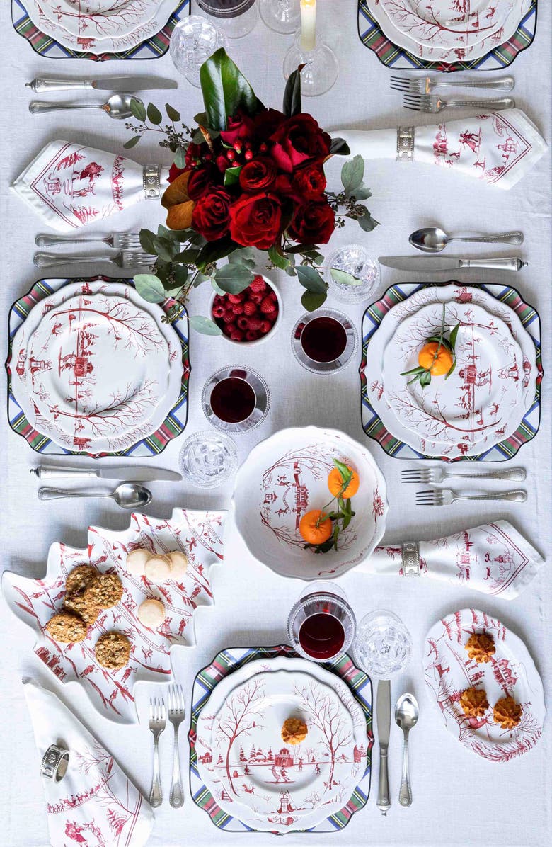 Juliska Country Estate Winter Frolic 16-Piece Dinnerware Set, Alternate, color, Ruby