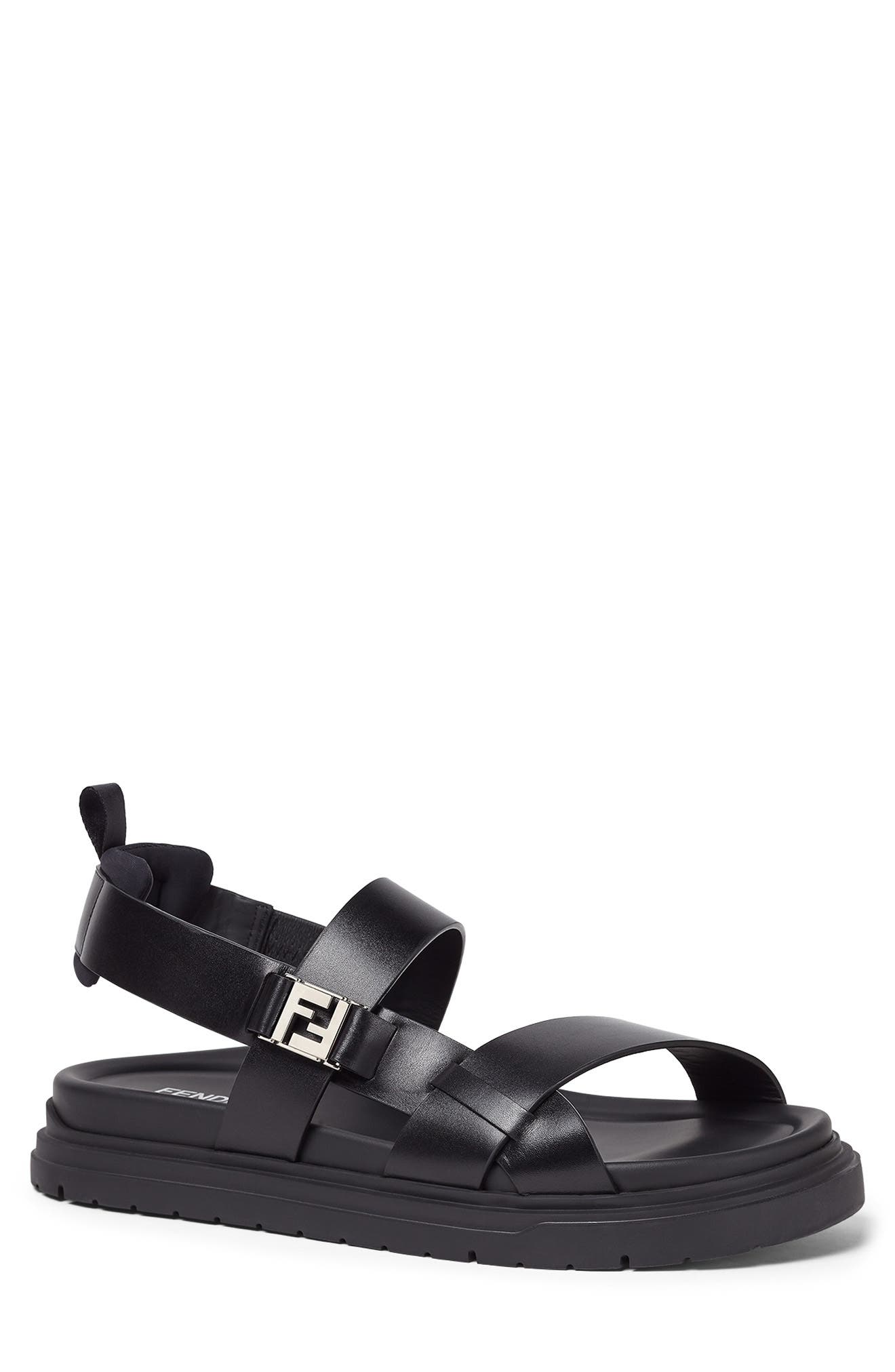 Fendi FF Sandal, Main, color, Nero