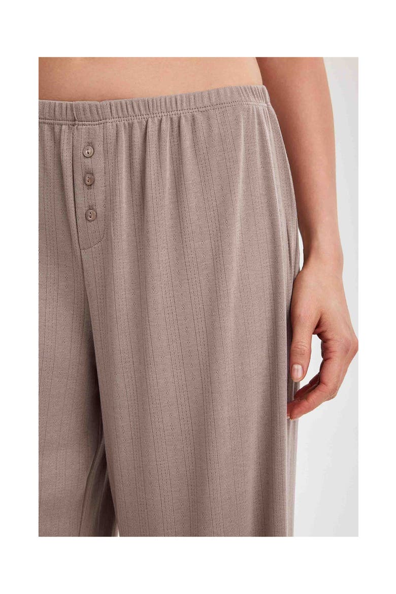 Summer Lounge Pointelle Wide Leg Pant, Alternate, color, Mink