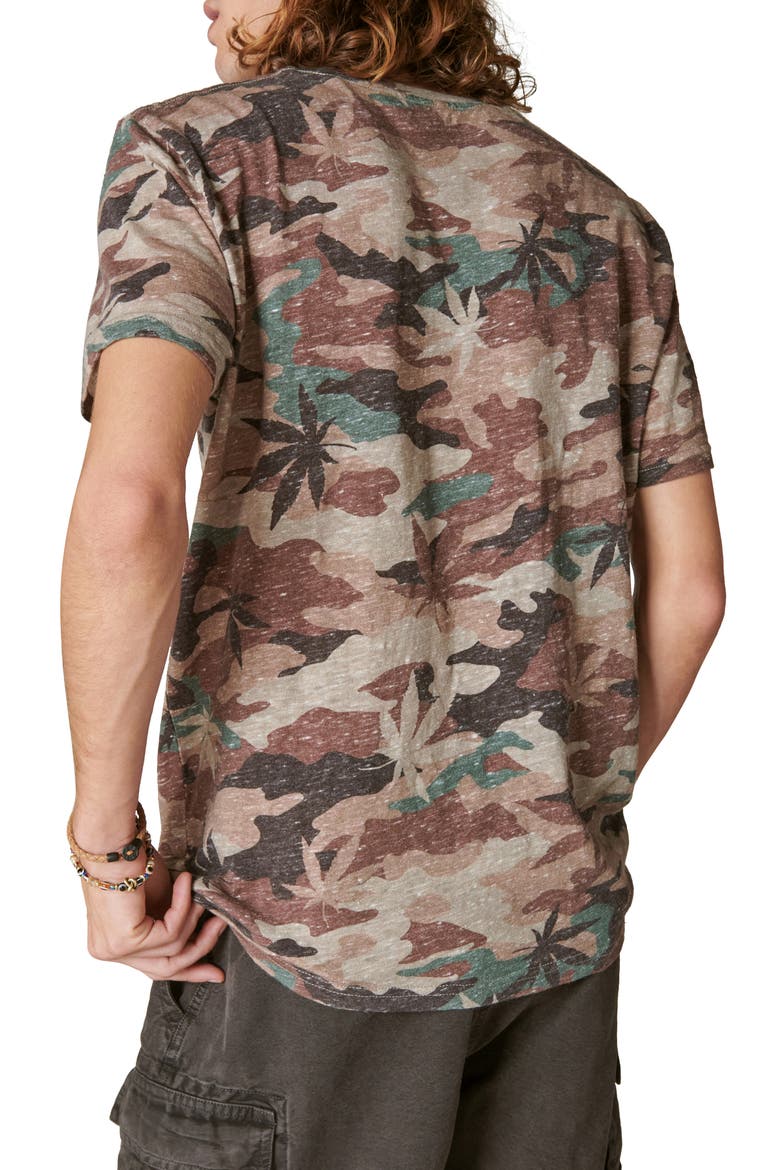 Leaf Camo Print Cotton Blend T-Shirt, Alternate, color, GREY CAMO MULTI