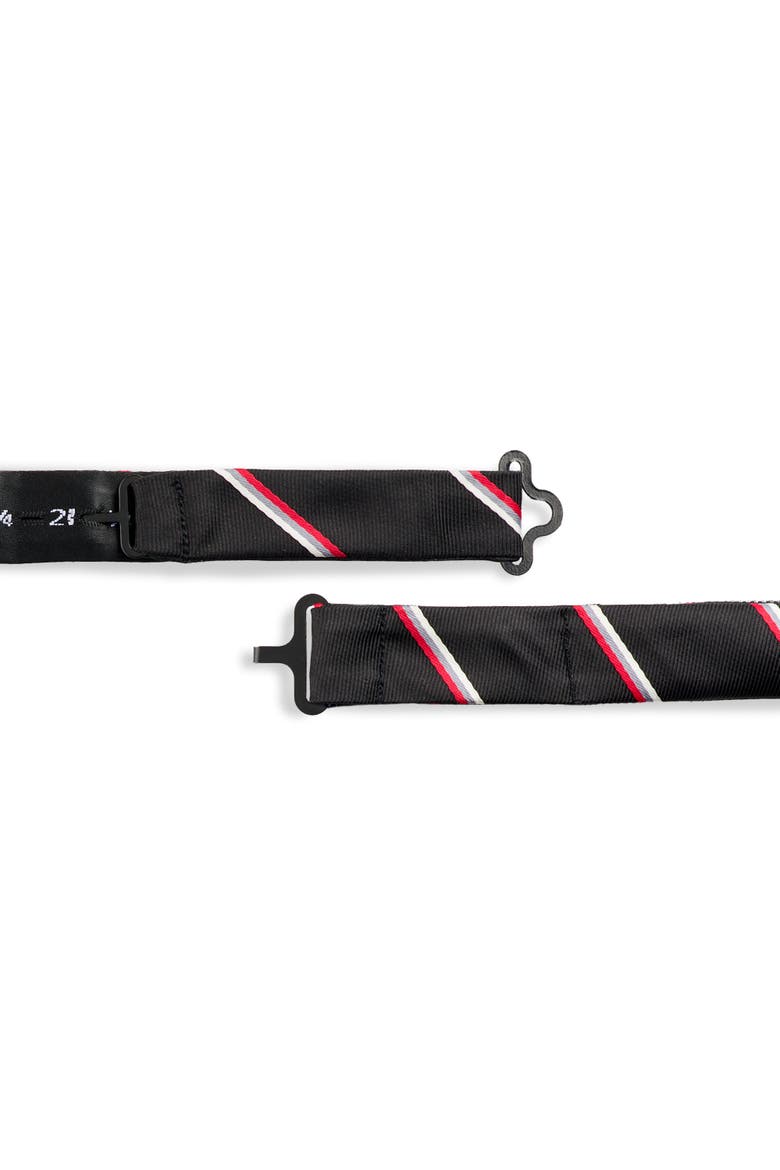 Big & Tall Traditional Striped Bow Tie, Alternate, color, BLACK
