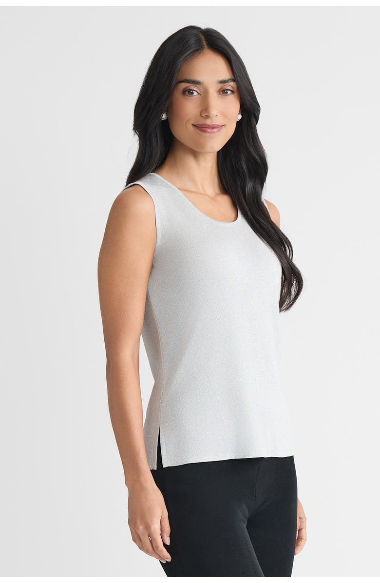 Ming Wang Mid-Length Scoop Neck Knit Tank, Alternate, color, Silver