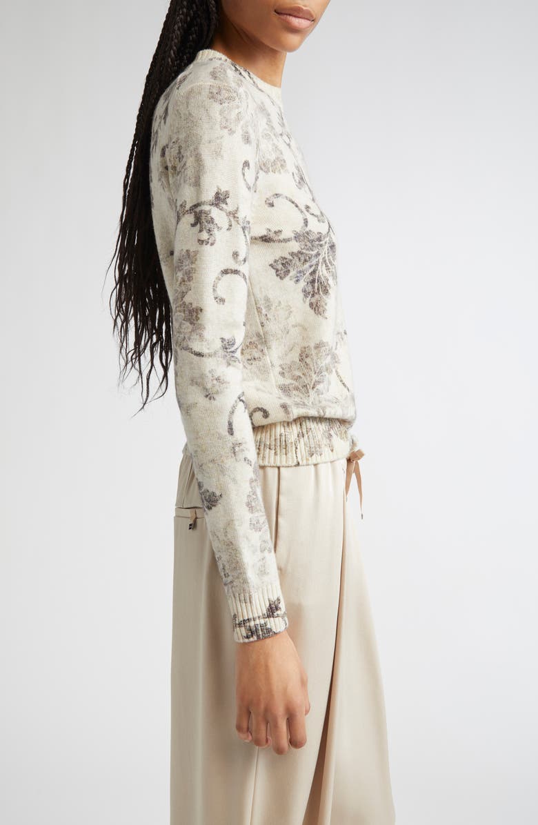 Herno Floral Print Wool Sweater, Alternate, color, Rosa