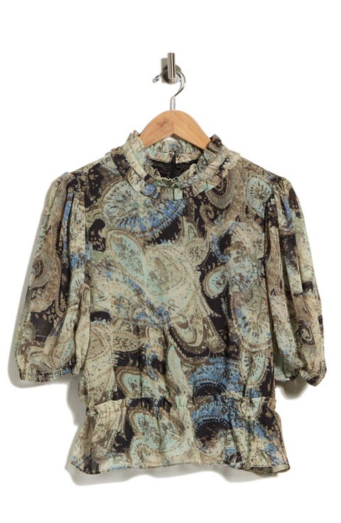 Ruffle Mock Neck Top