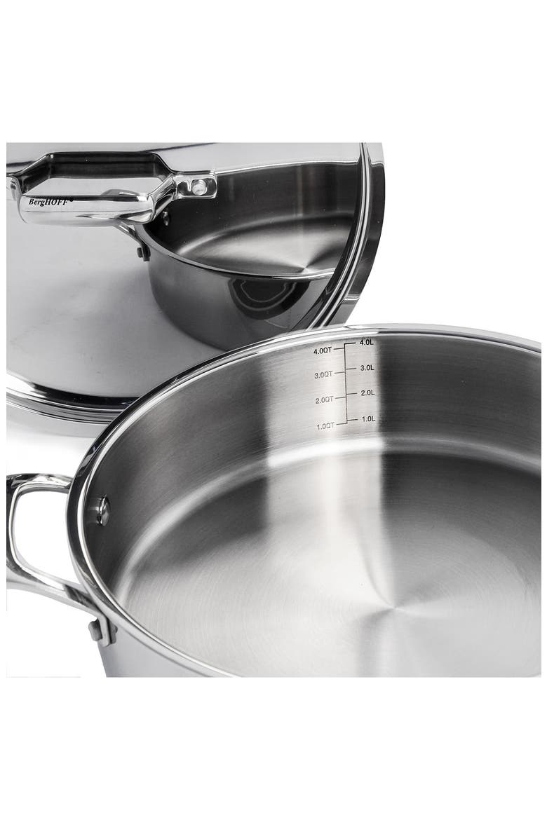 Professional Stainless Steel 10/18 Tri-Ply 5.2 Qt Saute Pan and SS Lid, 11", Alternate, color, SILVER