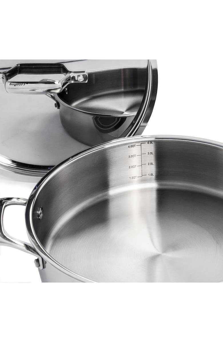 BergHOFF Professional Stainless Steel 10/18 Tri-Ply 5.2 Qt Saute Pan and SS Lid, 11", Alternate, color, 