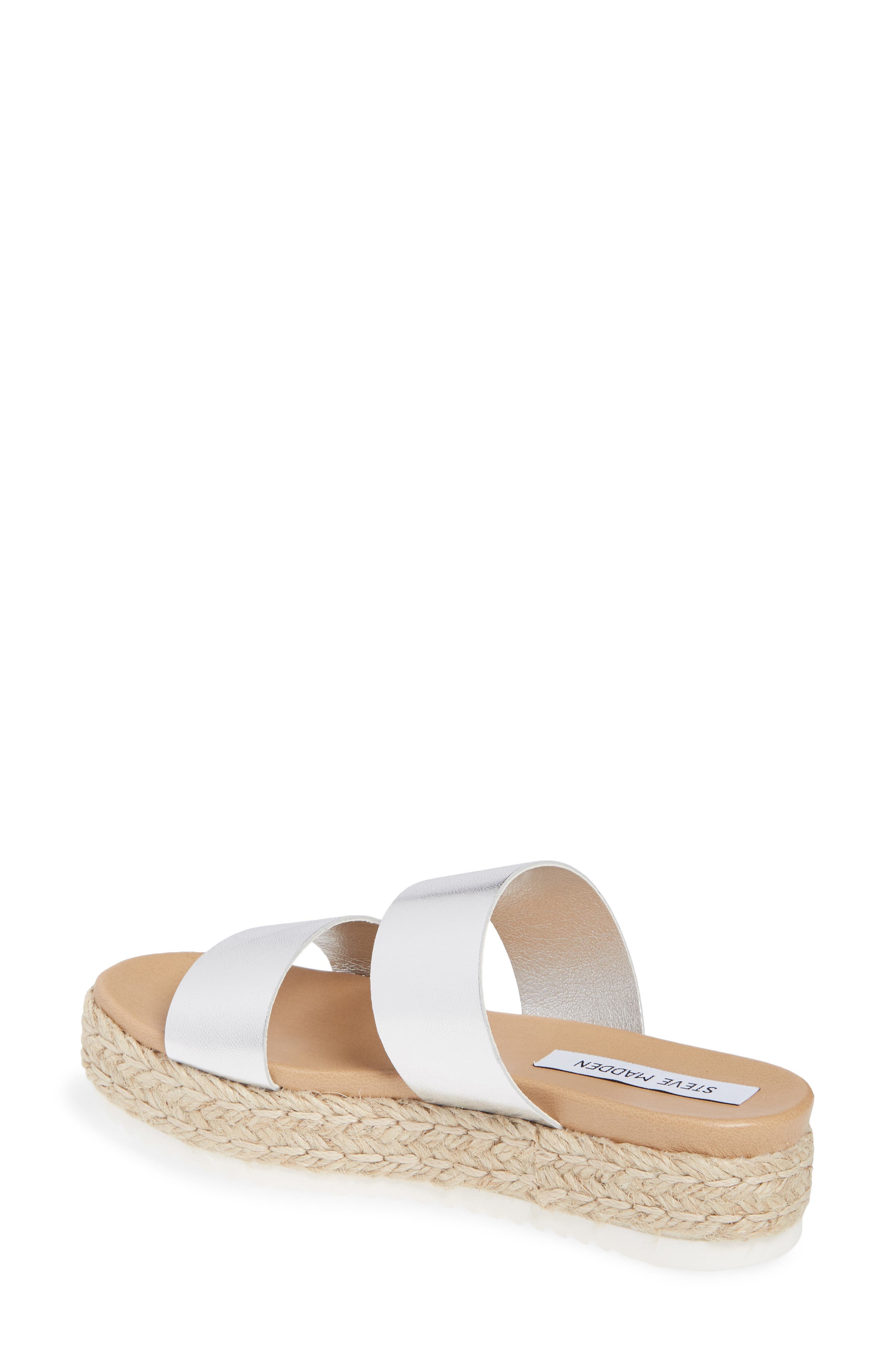 Amaze Platform Slide Sandal, Alternate, color, SILVER LEATHER