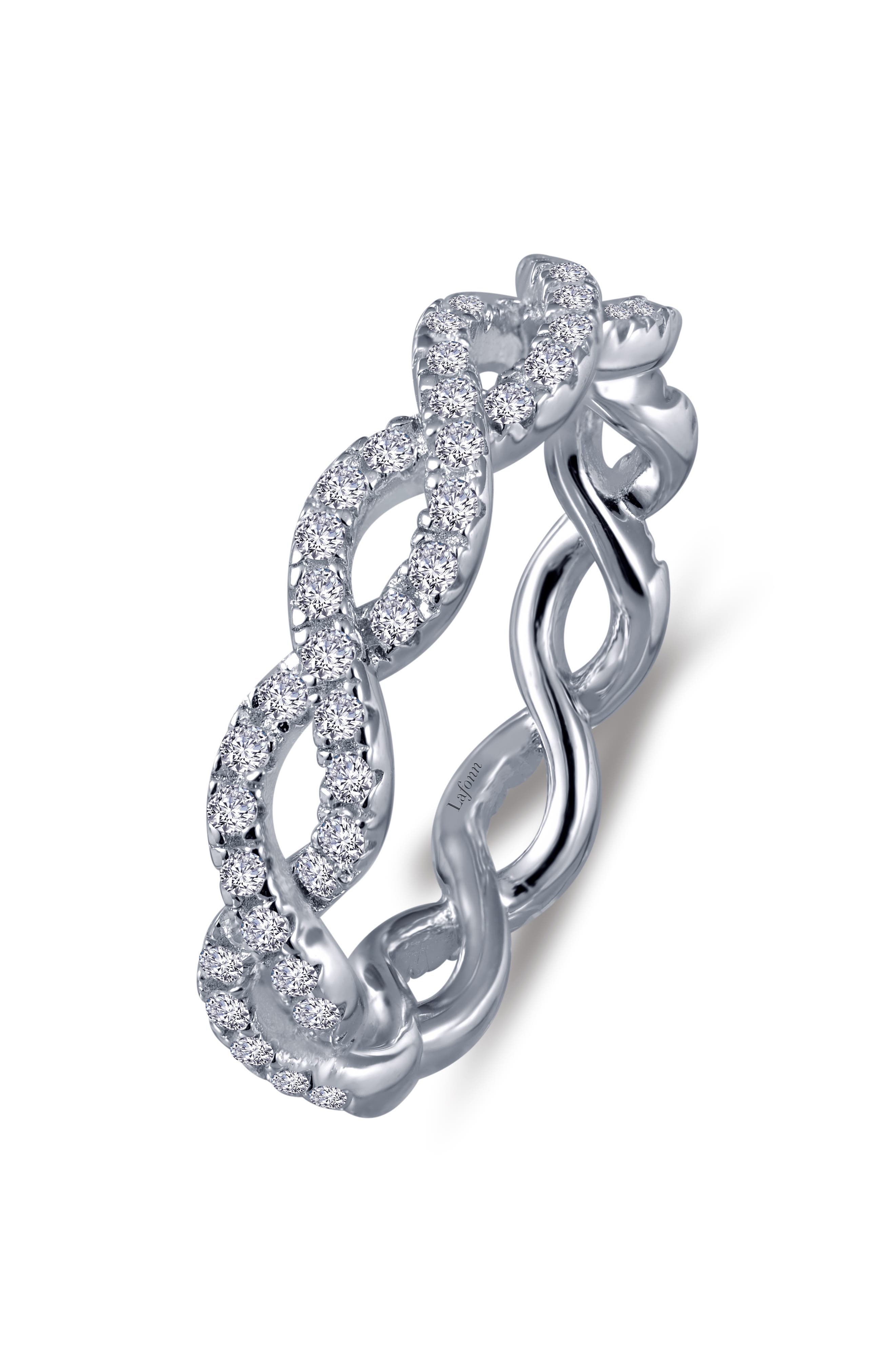 Lafonn Cross Wave Simulated Diamond Band Ring