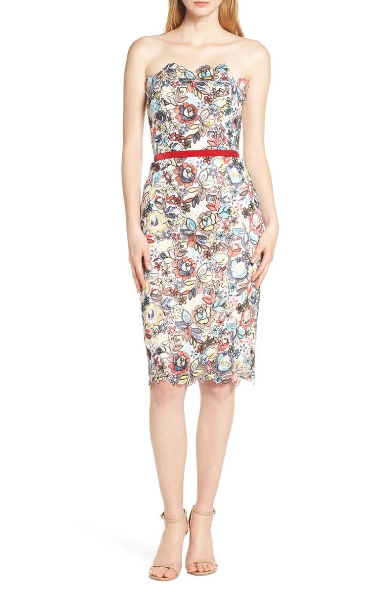 Bronx and Banco Maria Blanc Strapless Pencil Dress, Main, color, 