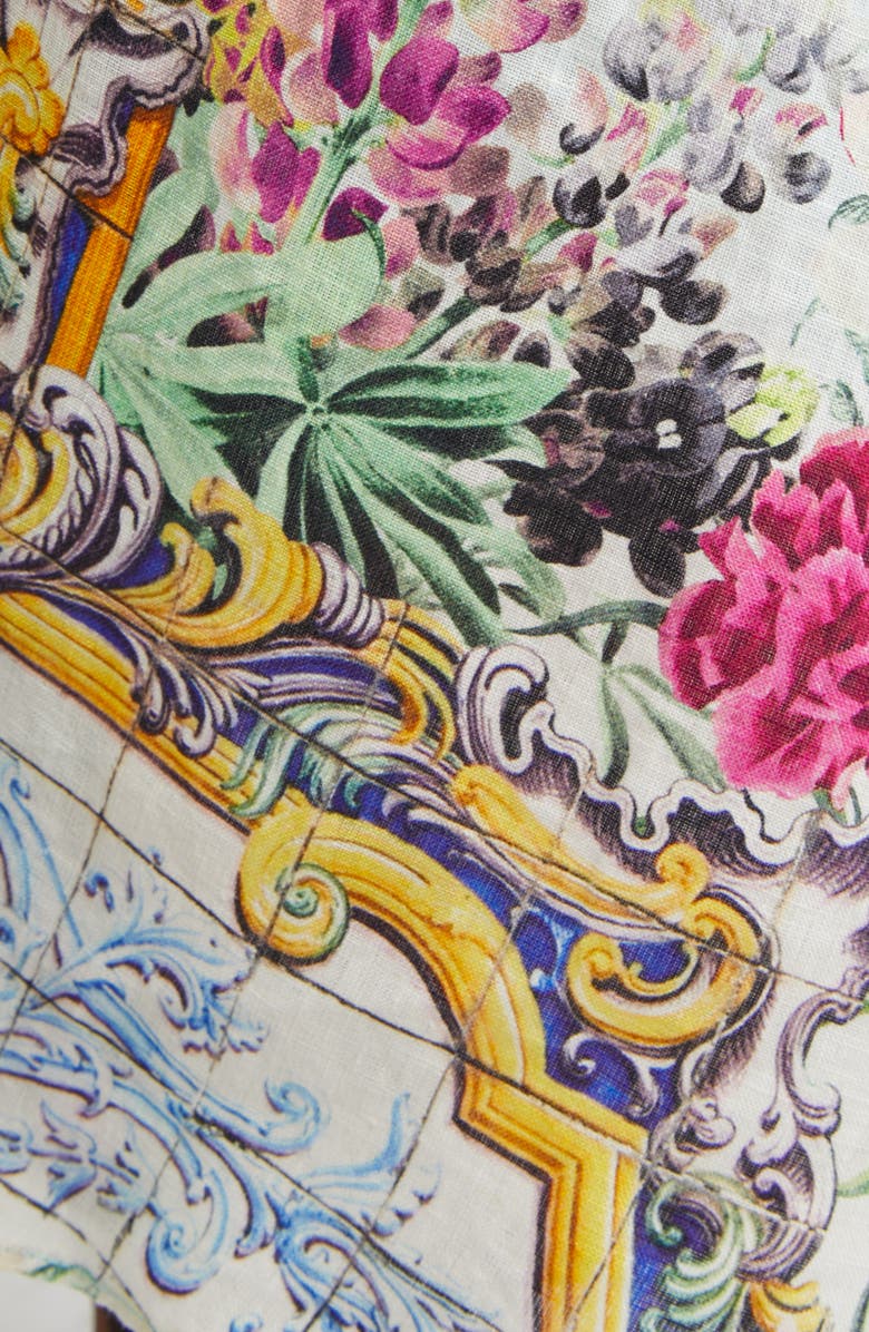 Camilla Crystal Embellished Linen Maxi Dress, Alternate, color, Gardens Of Queluz