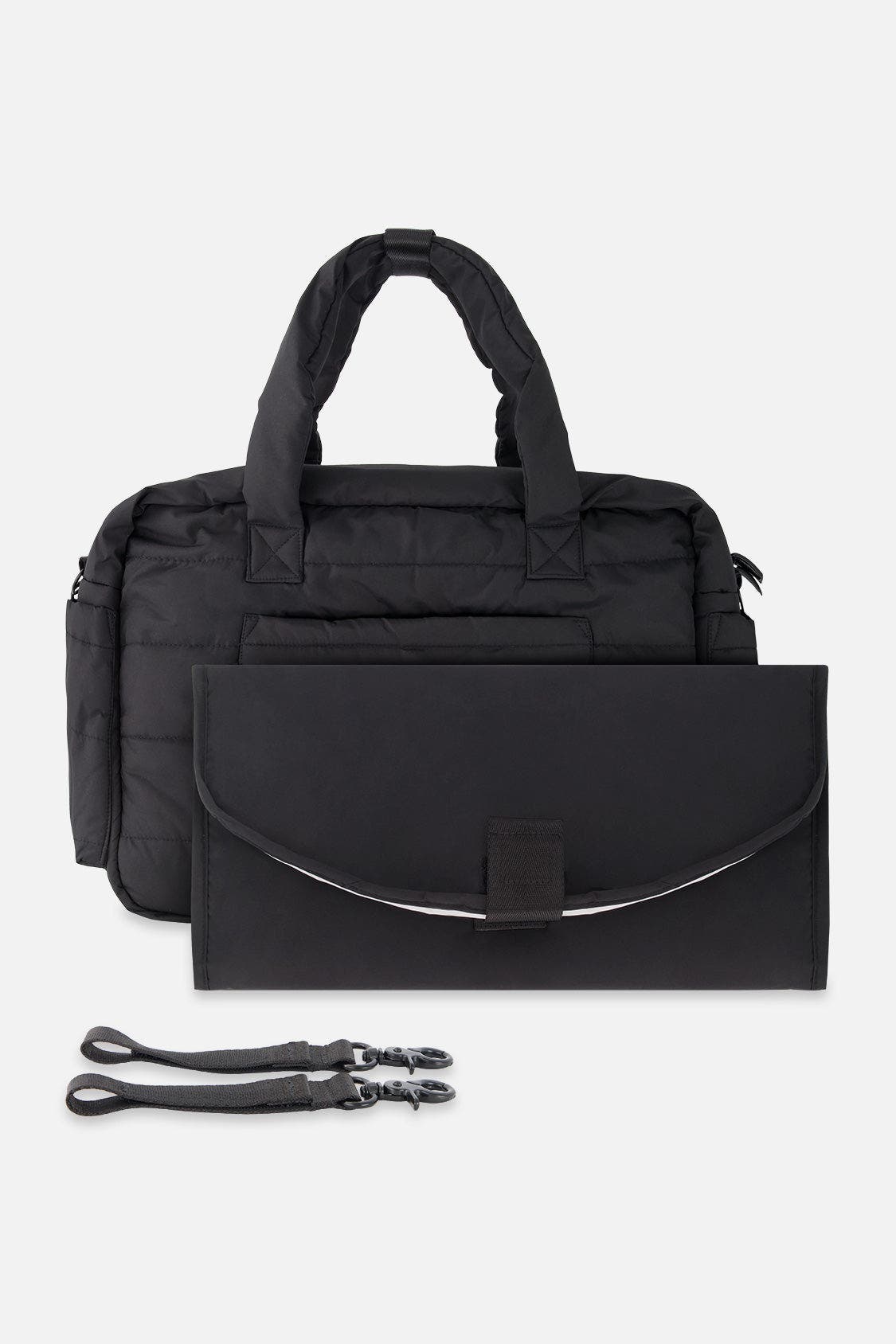 Deux par Deux Water-Repellent Changing Mat Diaper Bag, Alternate, color, Black