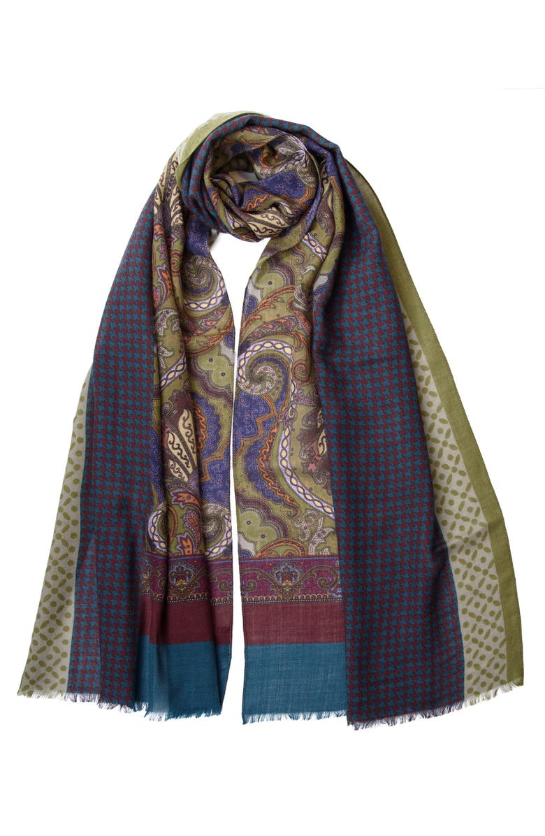 Elizabetta Aosta - Wool Scarf, Main, color, Olive Green