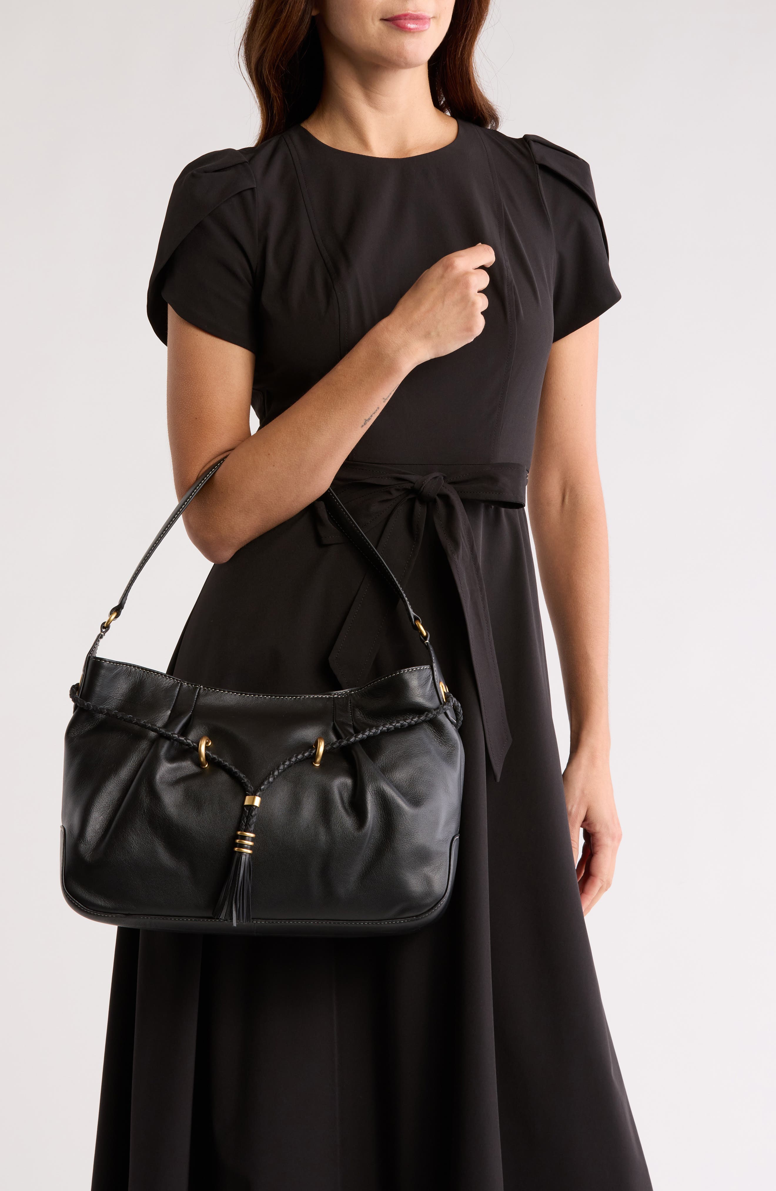 Vince Camuto Micah Leather Shoulder Bag, Alternate, color, 