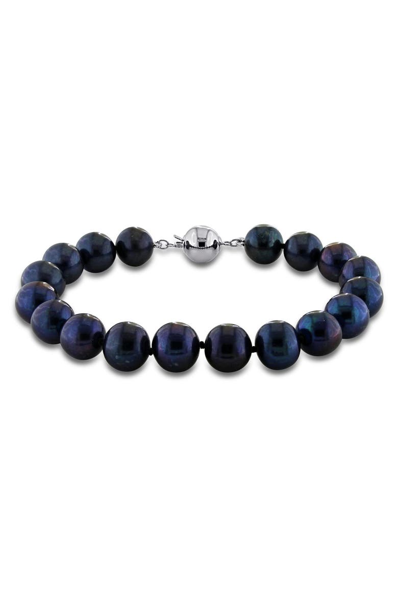 Cultured Freshwater Pearl Bracelet, Main, color, BLACK