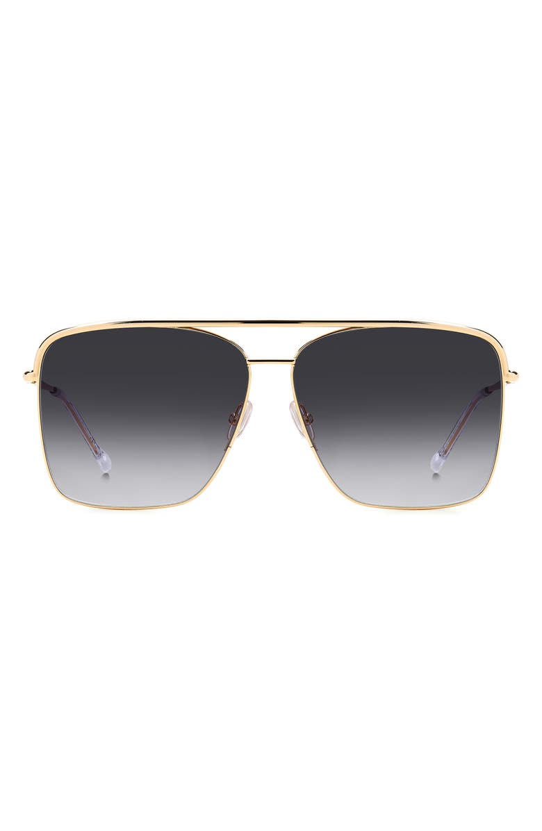 Isabel Marant Wild Metal 62mm Gradient Oversize Rectangular Sunglasses, Main, color, Rose Gold/ Grey Shaded