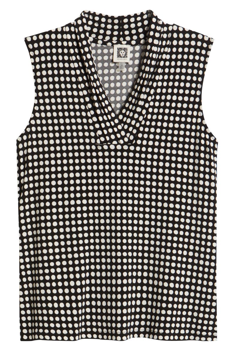 Triple Pleat Sleeveless Top, Alternate, color, ANNE BLACK/ ANNE WHITE