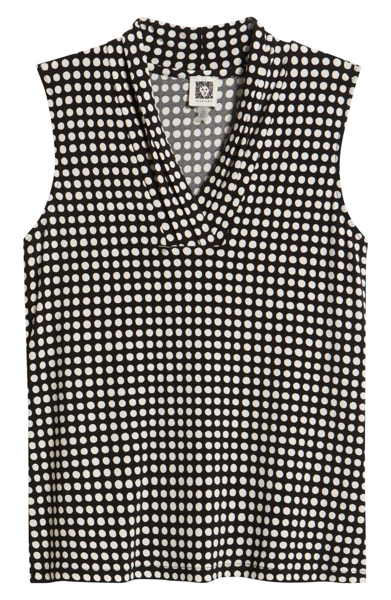 Anne Klein Triple Pleat Sleeveless Top, Main, color, Anne Black/ Anne White