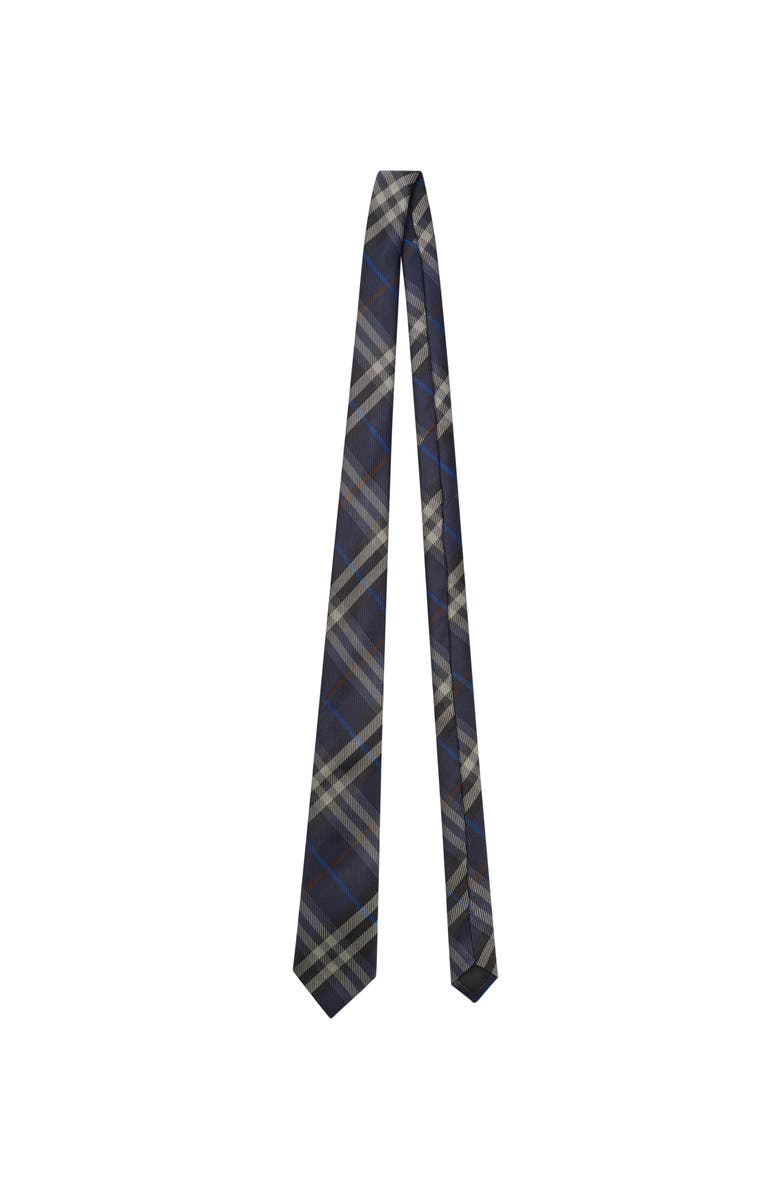 Burberry Check Silk Tie, Main, color, Pilot Blue