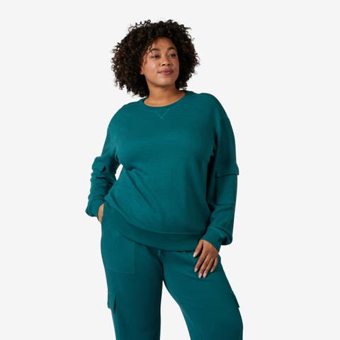 Modal Cloud Waffle Long Sleeve Cargo Crew