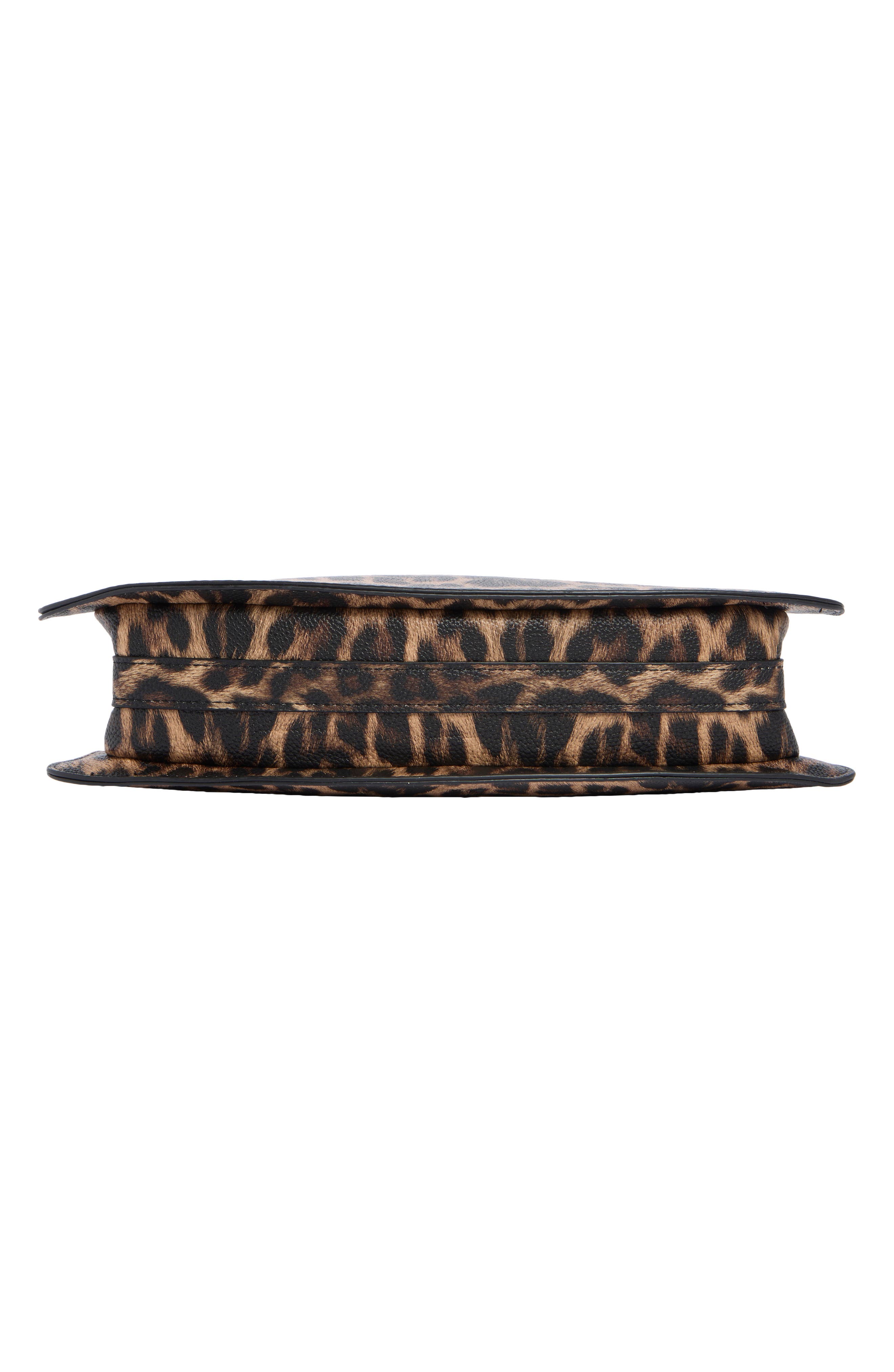 Leopard Faux Leather Curved Baguette Bag, Alternate, color, LEOPARD