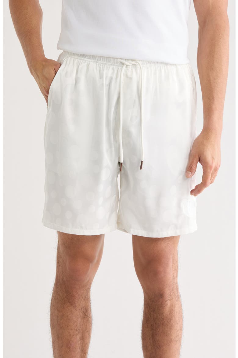 Polka Dot Drawstring Shorts, Main, color, WHITE