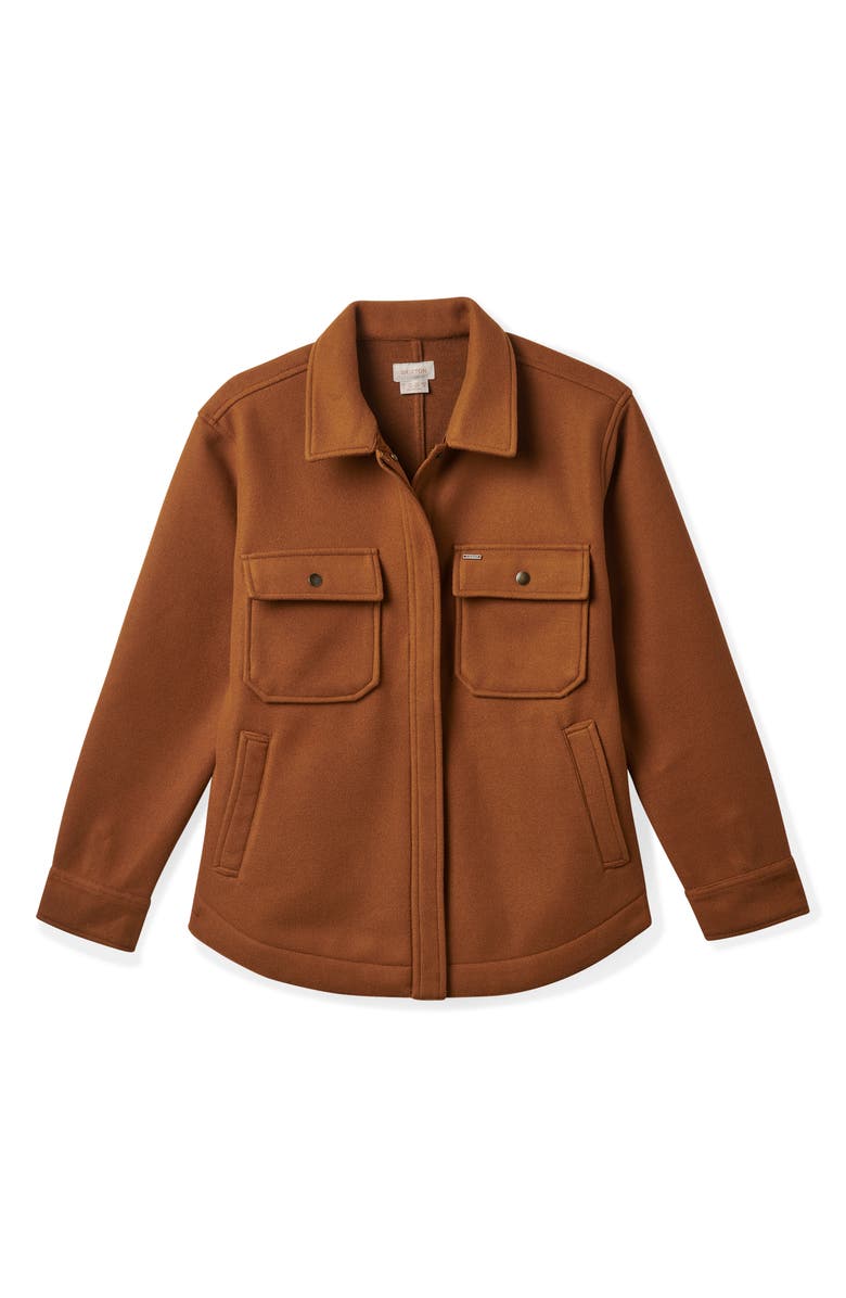 Brixton Durham Felted Shirt Jacket, Alternate, color, Washed Copper
