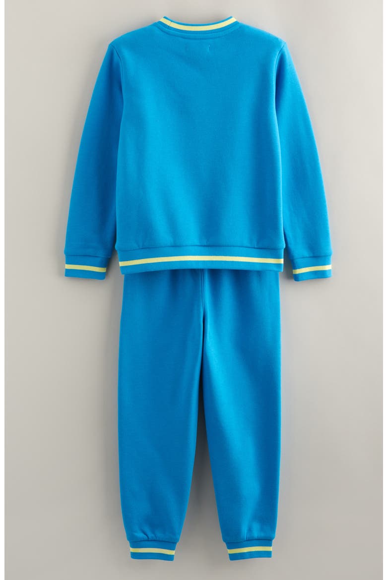 Kids' Embroidered Fleece Crewneck Sweatshirt & Joggers Set, Alternate, color, BLUE DRESDENBOOMBOX