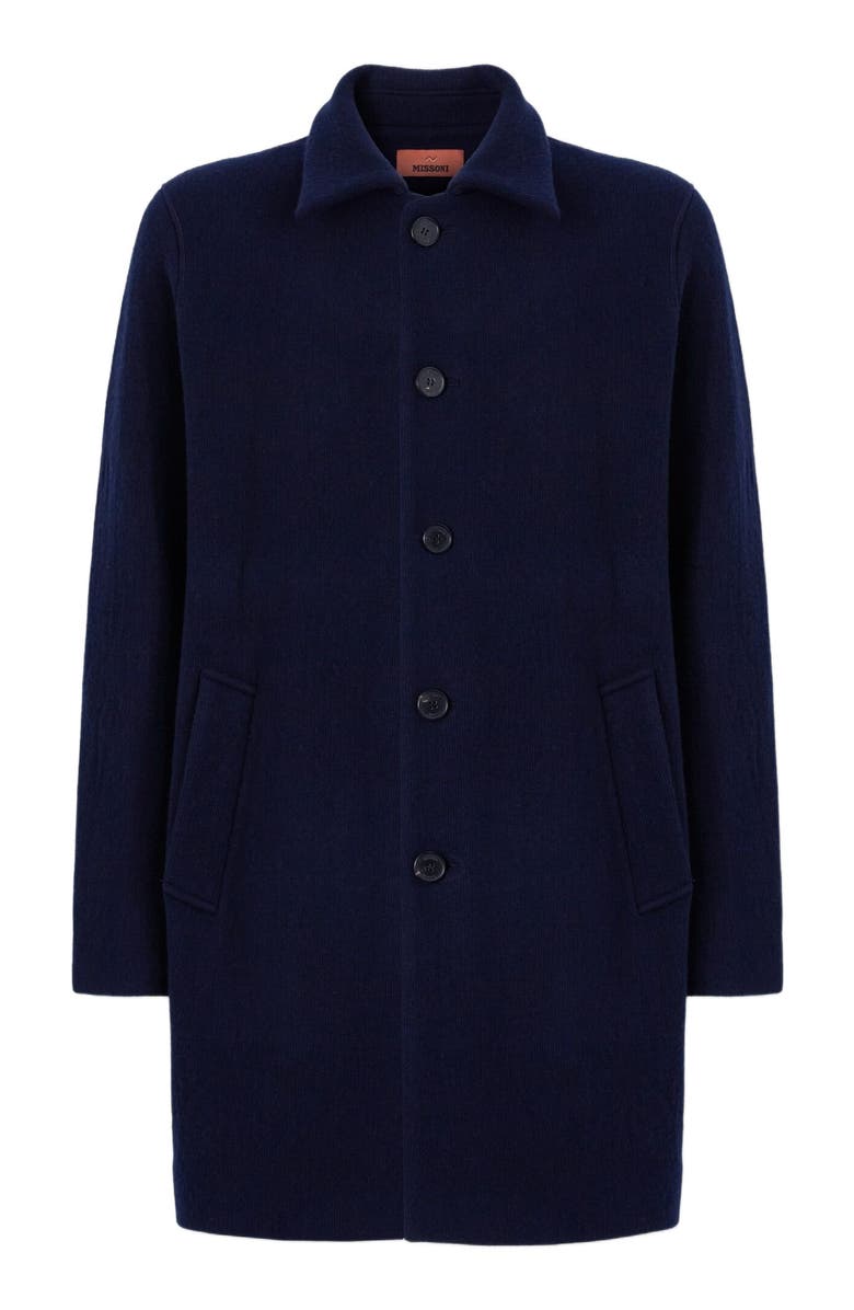 Missoni Double Knit Coat With Zigzag Pattern, Alternate, color, Blue