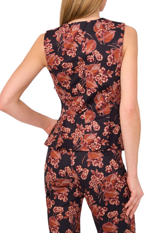 Ted Baker Floral Sleeveless Peplum Top In Multi