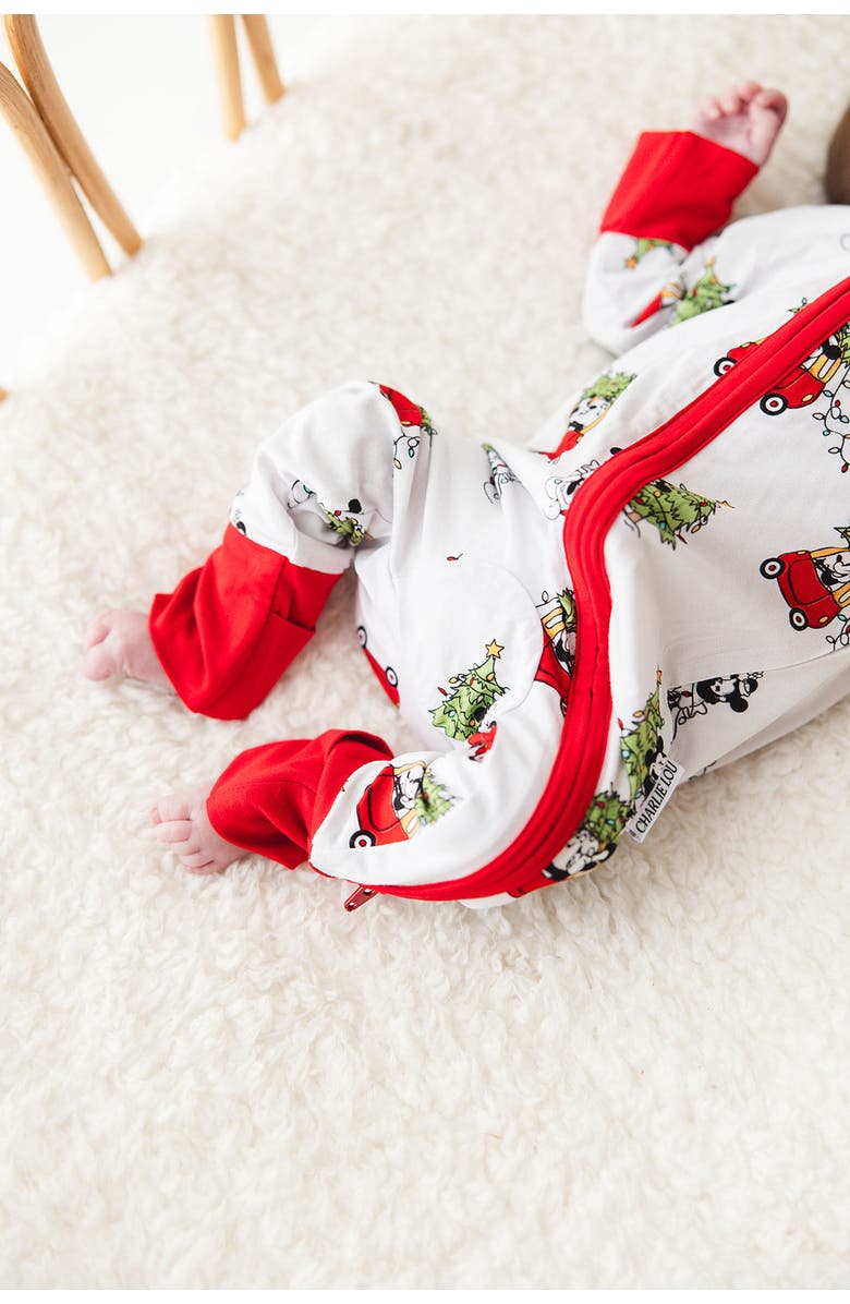 Charlie Lou Baby<sup>®</sup> Steamboat Willie Christmas Double Zipper Convertible Romper, Alternate, color, White