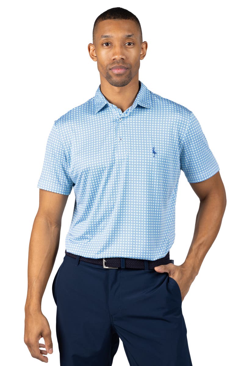 TailorByrd Micro Clover Print Performance Polo, Alternate, color, Green