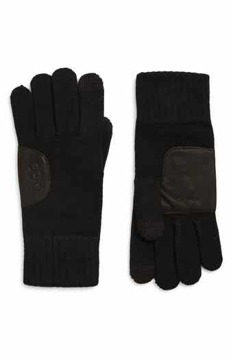 UGG® Leather Patch Knit Gloves