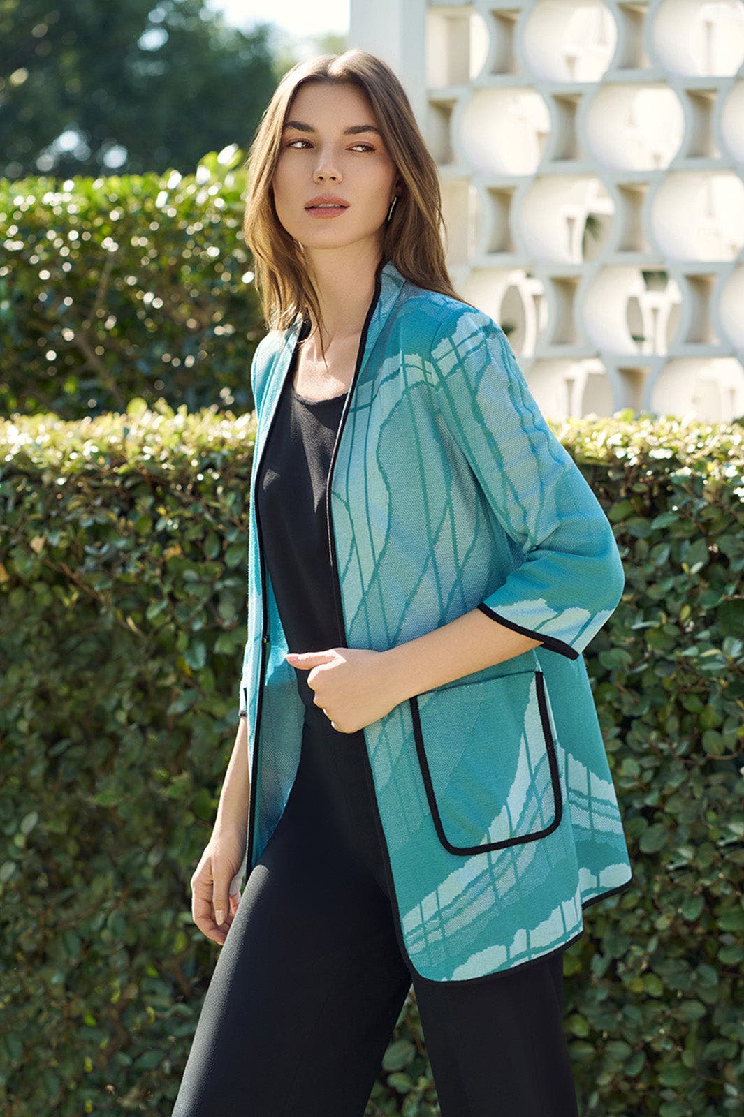 Heritage Geoprint Jacquard Knit Jacket - image 2
