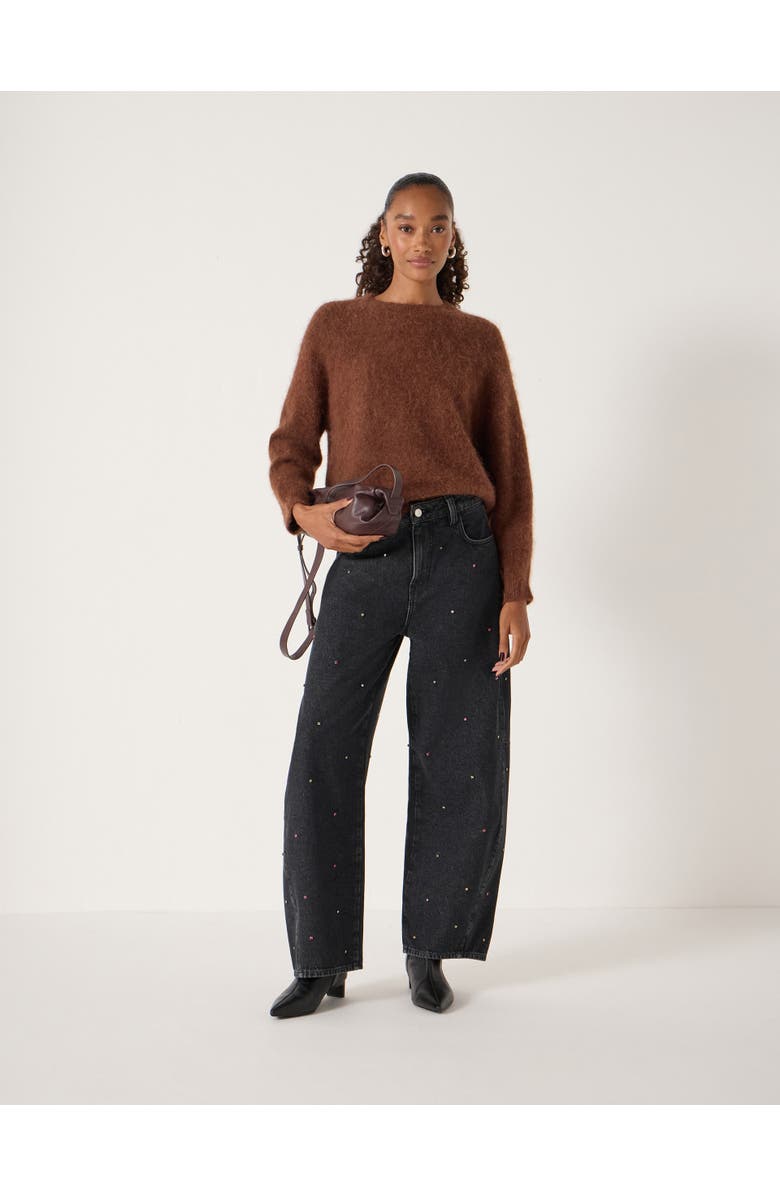 Hush Embellished Bree Barrel Leg Jeans, Alternate, color, Washed Black