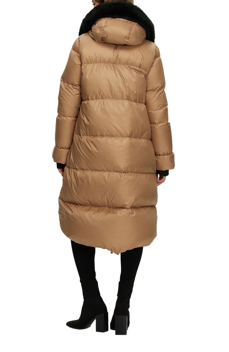 GORSKI Apres-Ski Long Jacket With Detachable Toscana Trim, Alternate, color, Camel/Black