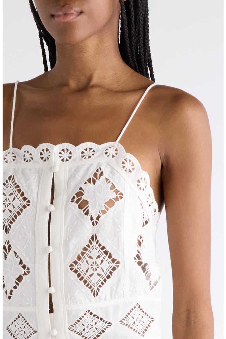Nelsane Embroidered Lace Sundress, Alternate, color, WHITE