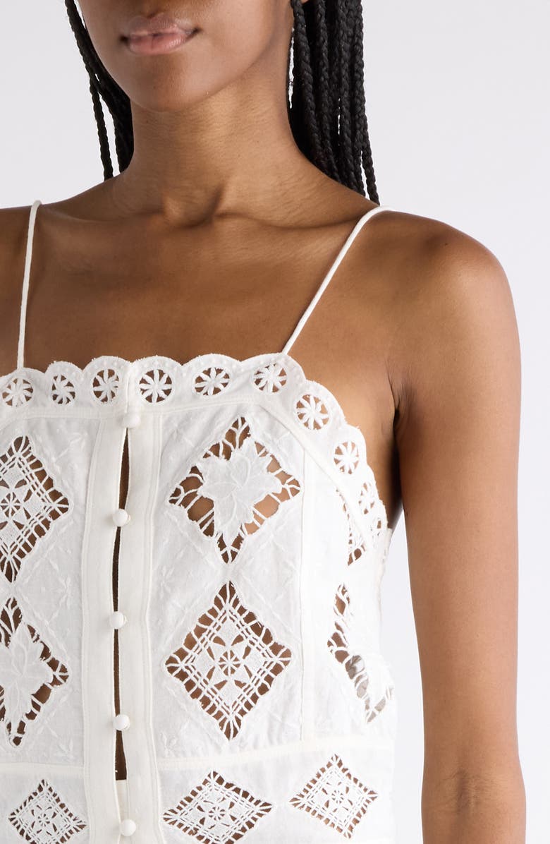 Isabel Marant Nelsane Embroidered Lace Sundress, Alternate, color, White
