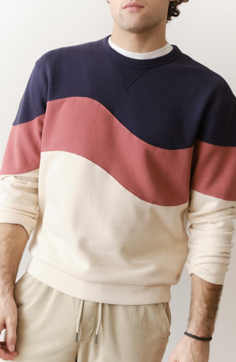 Marine Layer Cloud 9 Fleece Sweatshirt, Alternate, color, Withered Rose Colorblock