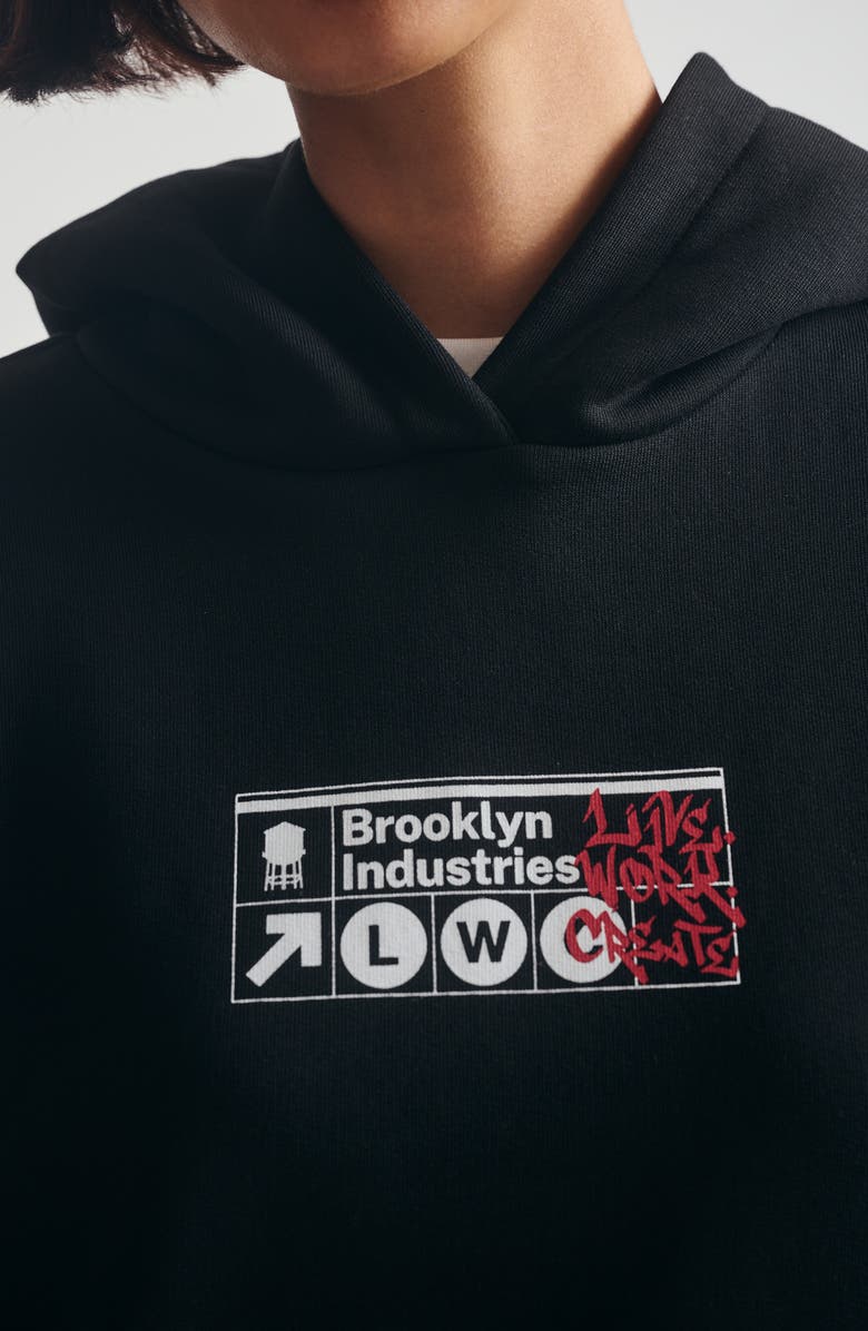 Brooklyn Industries Live Work Create Hoodie, Alternate, color, Black
