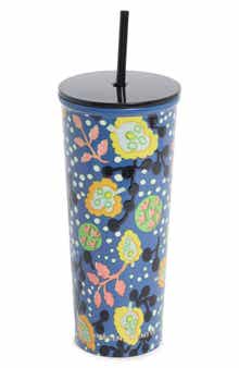 Archive Floral Stainless Steel Tumbler with Straw