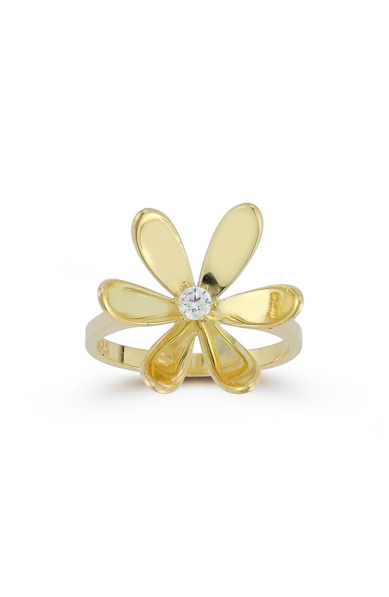 SPHERA MILANO Cubic Zirconia Floral Ring, Alternate, color, Gold