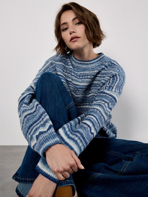 Pointelle Space Dye Knit Jumper